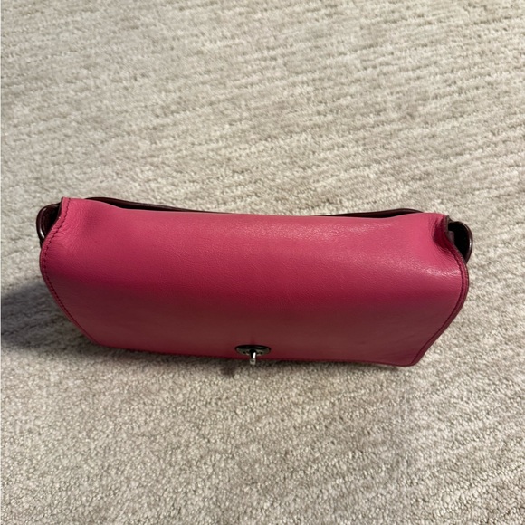 Coach Pink Gunmetal Leather Dinky kisslock turnlock Crossbody Bag - Picture 8 of 12